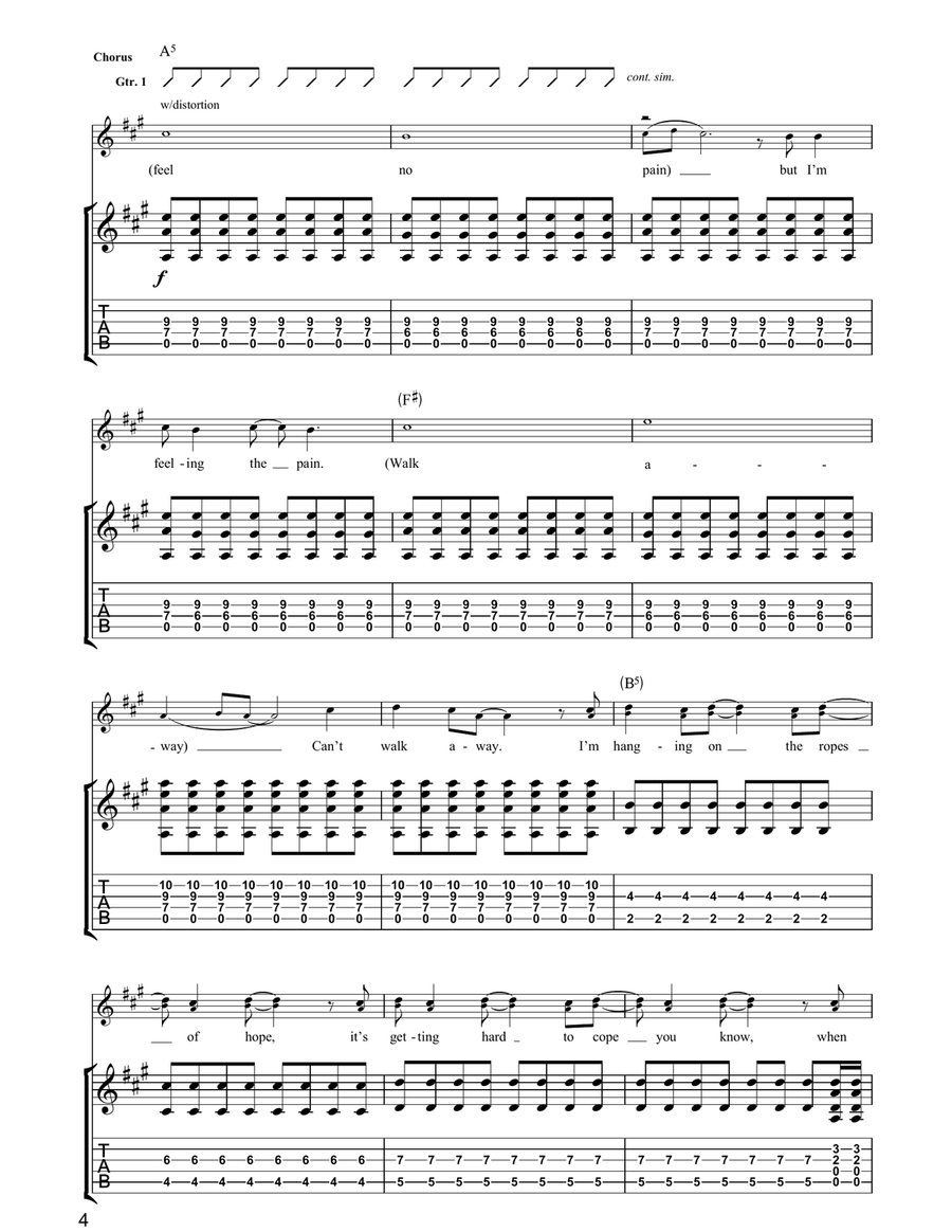 Novocaine Novocaine Guitar Tablature scores gallery preview page 4