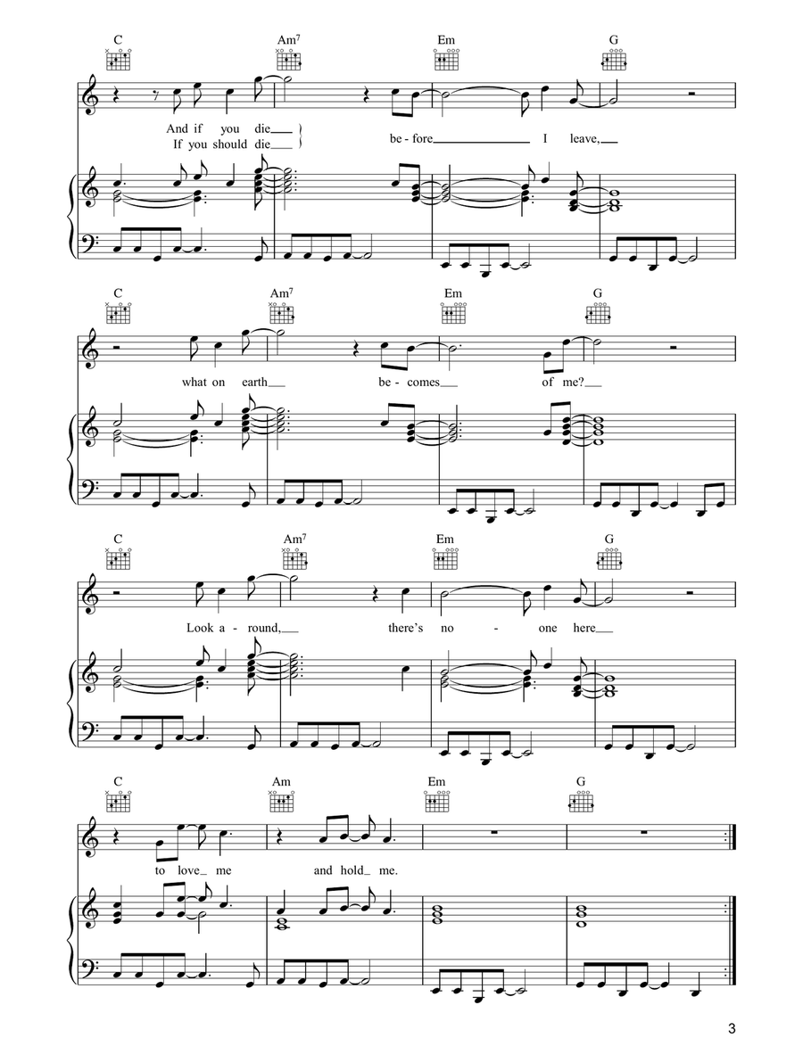 Please Don't Die Please Don't Die Piano, Vocal, Guitar scores gallery preview page 3