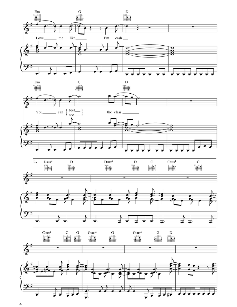 A Place To Crash Piano, Vocal, Guitar scores gallery preview page 4