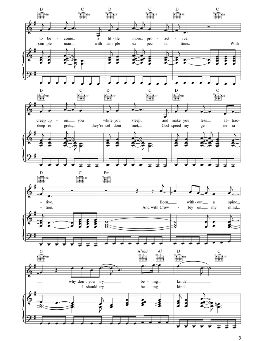 Random Acts Of Kindness Random Acts Of Kindness Piano, Vocal, Guitar scores gallery preview page 3
