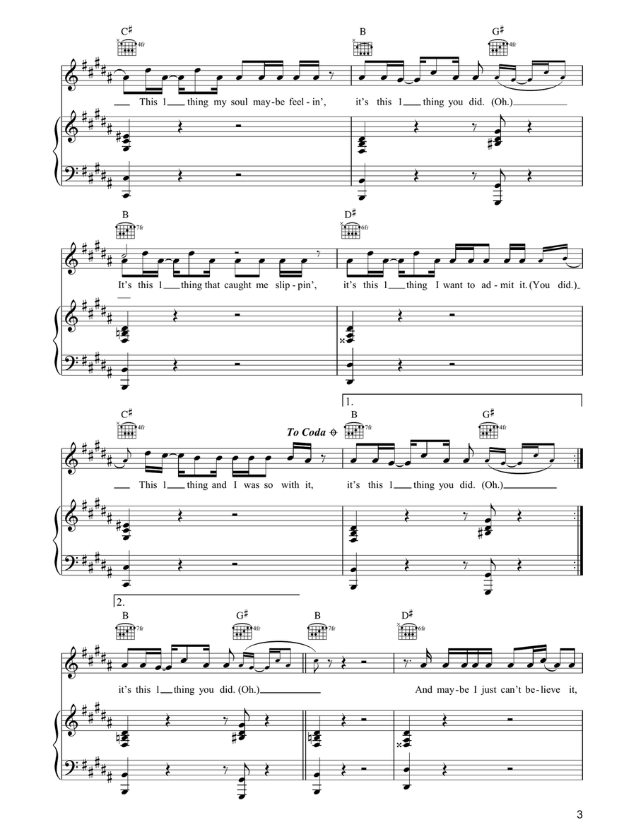 1 Thing 1 Thing Piano, Vocal, Guitar scores gallery preview page 3