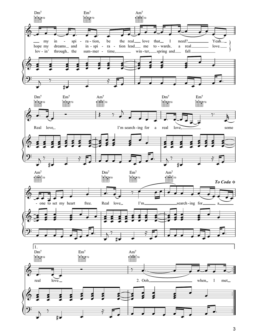Real Love Real Love Piano, Vocal, Guitar scores gallery preview page 3