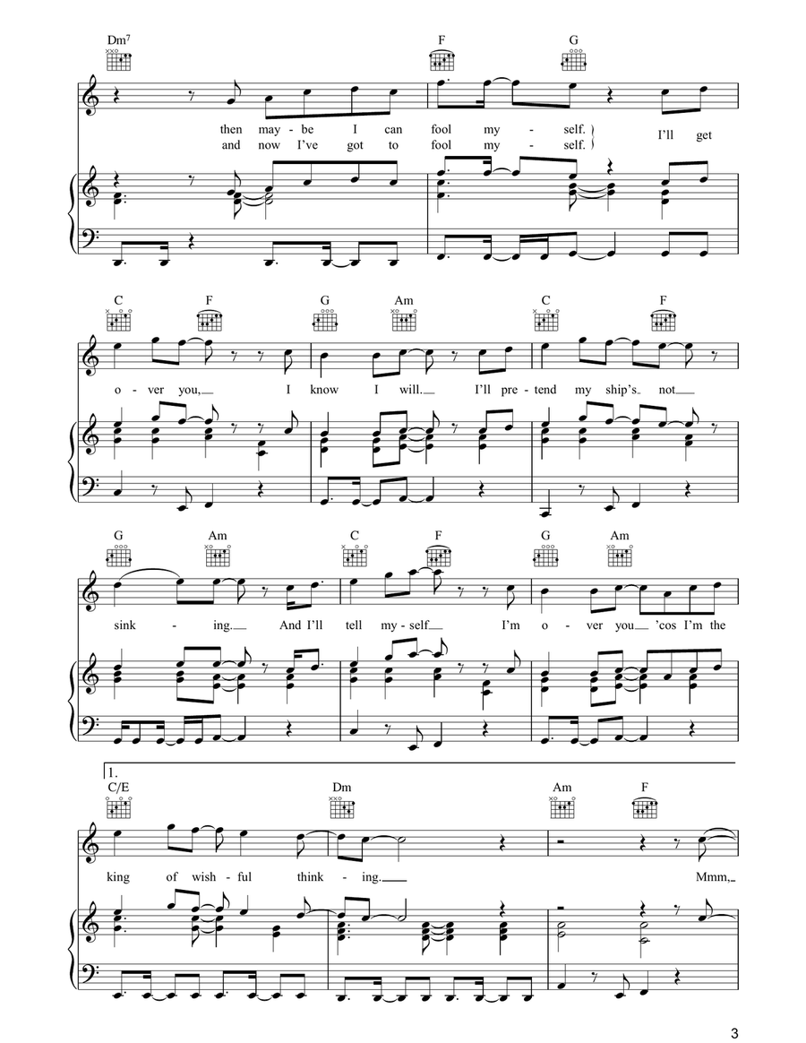 The King Of Wishful Thinking Piano, Vocal, Guitar scores gallery preview page 3