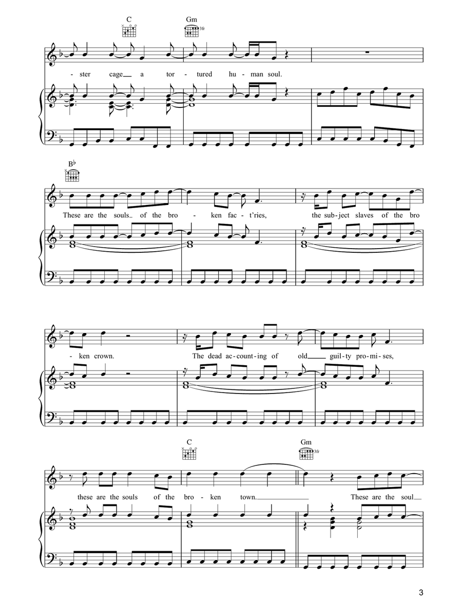 The Soul Cages The Soul Cages Piano, Vocal, Guitar scores gallery preview page 3