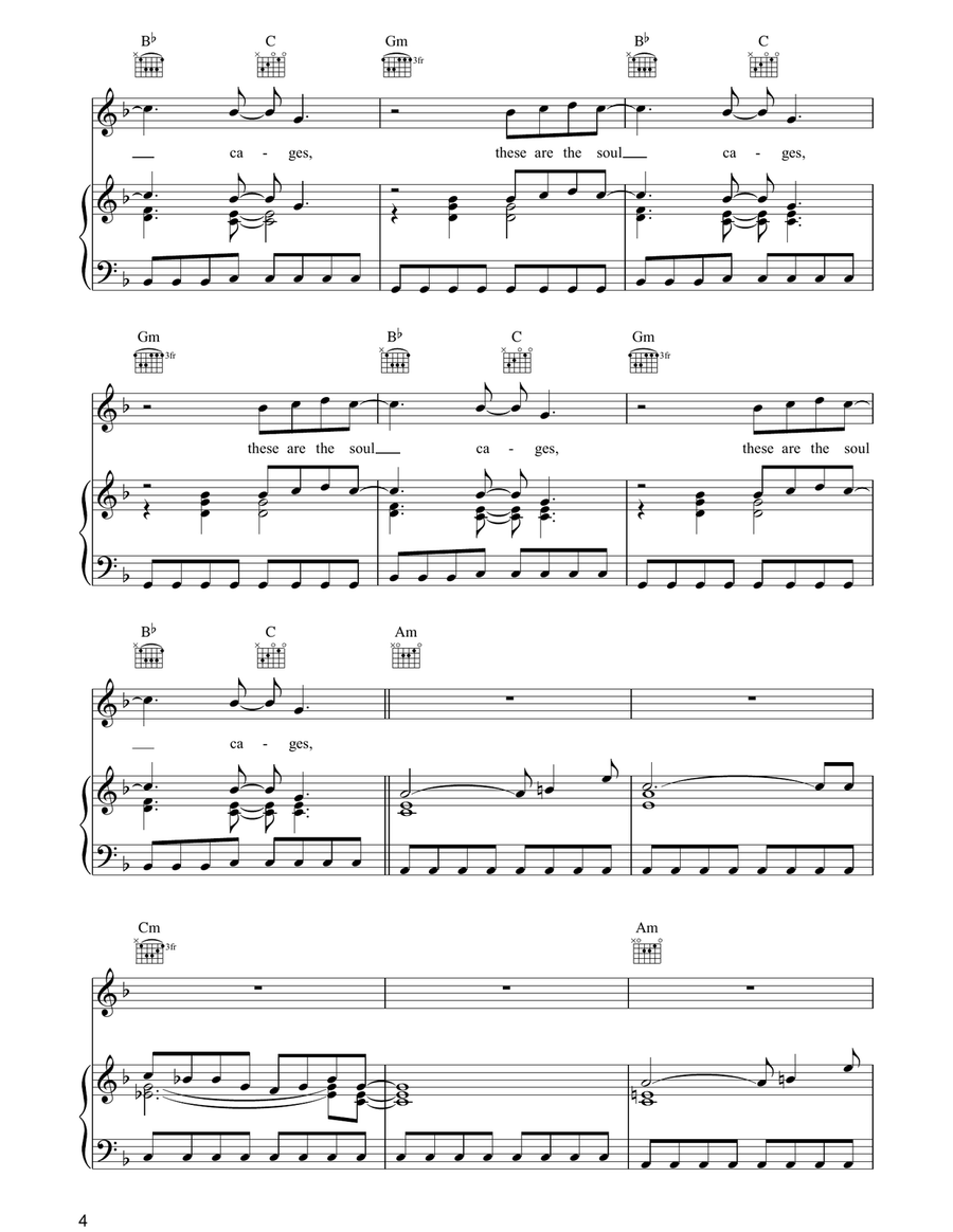 The Soul Cages The Soul Cages Piano, Vocal, Guitar scores gallery preview page 4