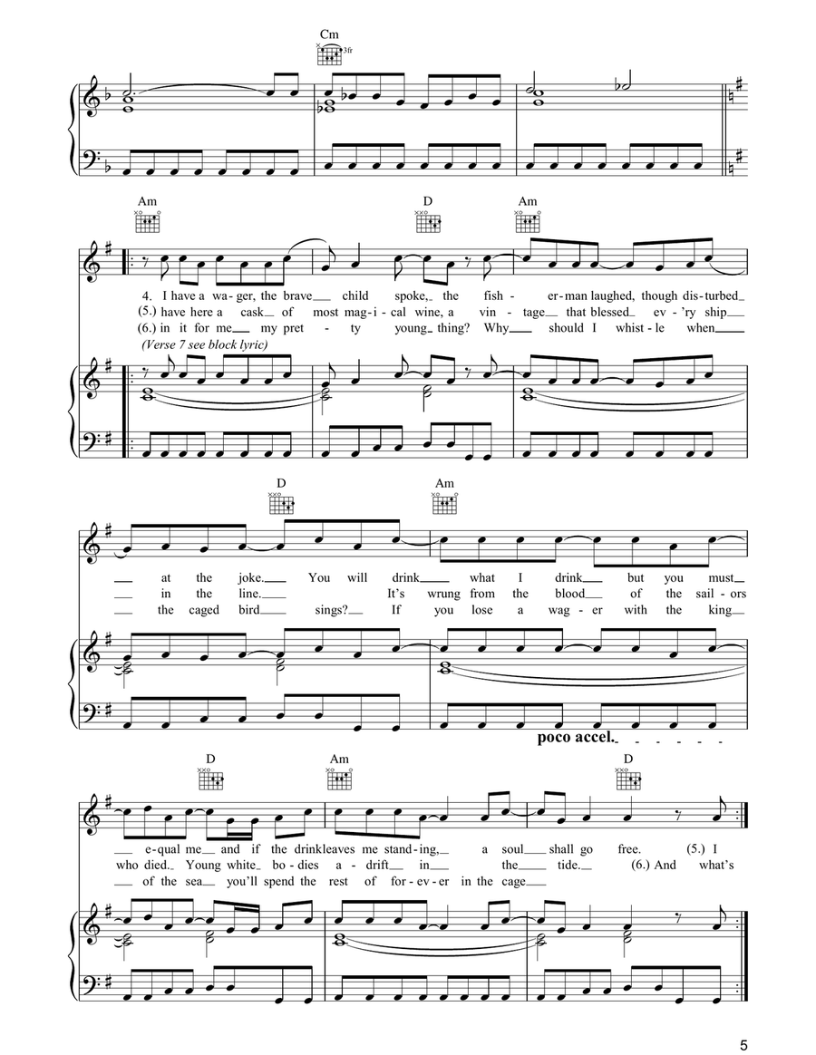 The Soul Cages The Soul Cages Piano, Vocal, Guitar scores gallery preview page 5