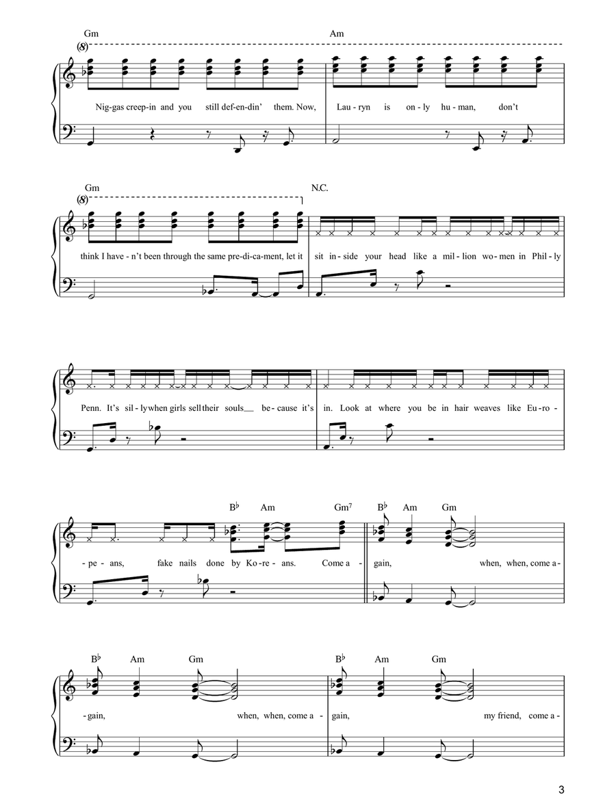 Doo Wop (That Thing) Doo Wop (That Thing) Piano, Vocal, Guitar scores gallery preview page 3
