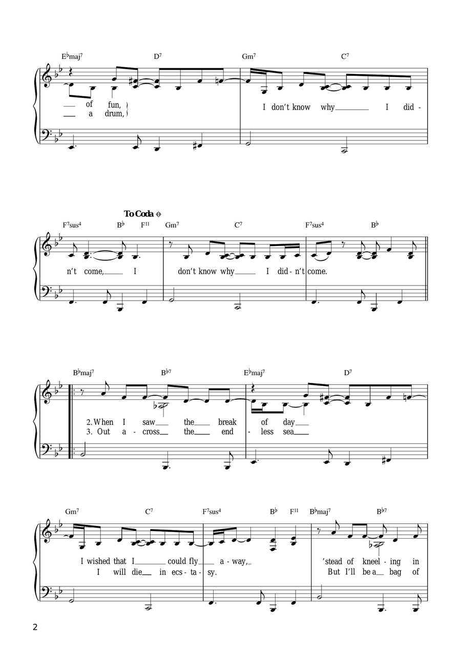 Don't Know Why Piano, Vocal, Guitar scores gallery preview page 2