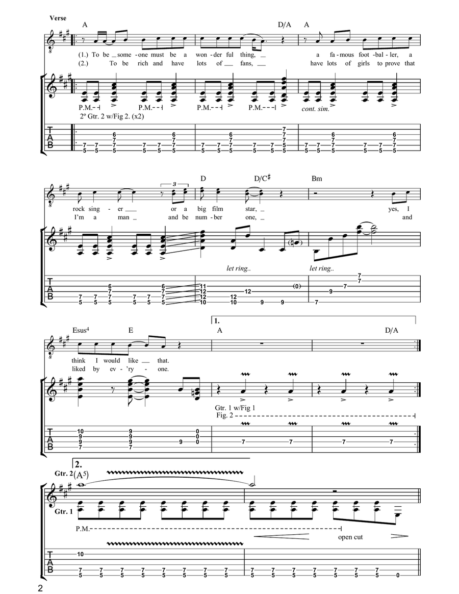 To Be Someone (Didn't We Have A Nice Time) Electric Guitar scores gallery preview page 2
