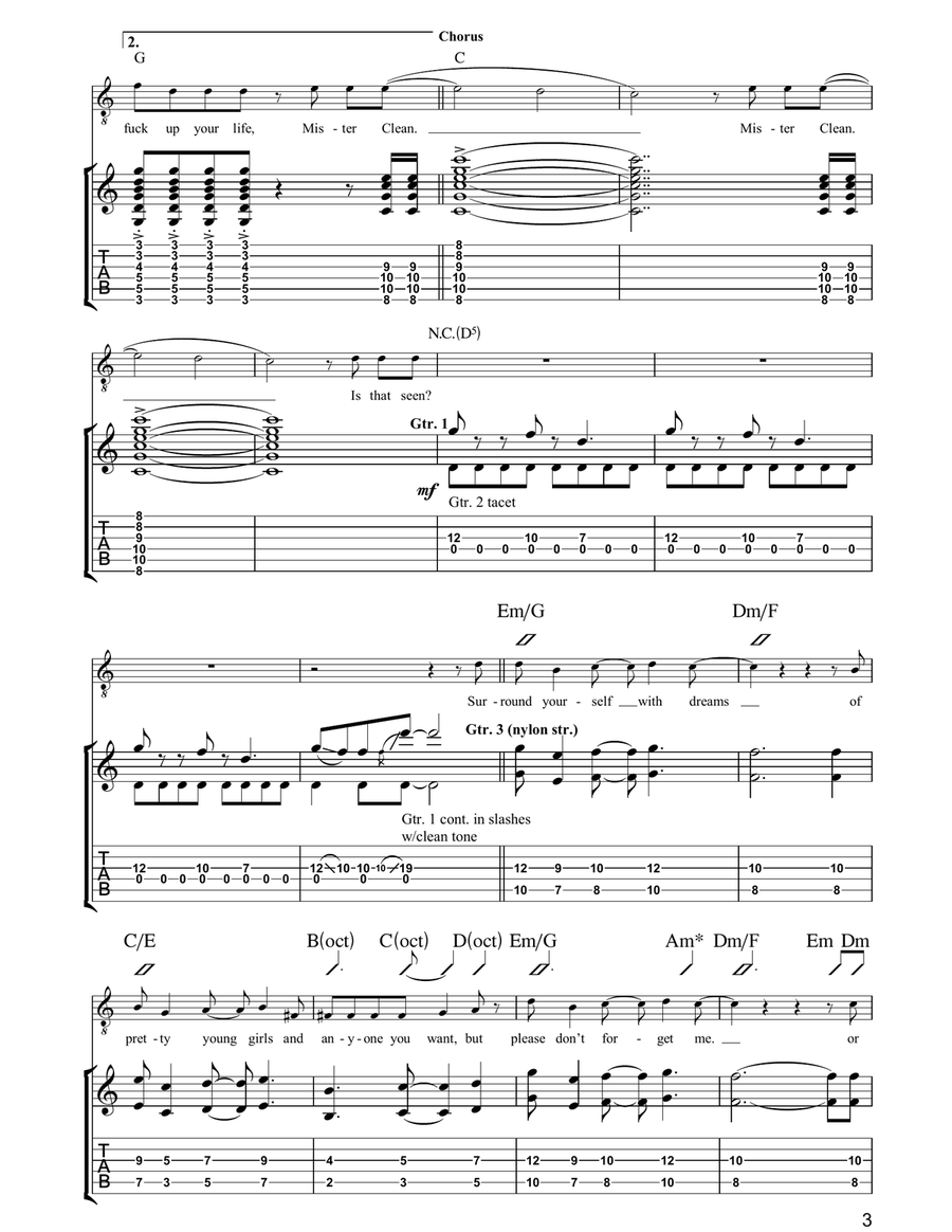 Mr. Clean Mr. Clean Electric Guitar scores gallery preview page 3