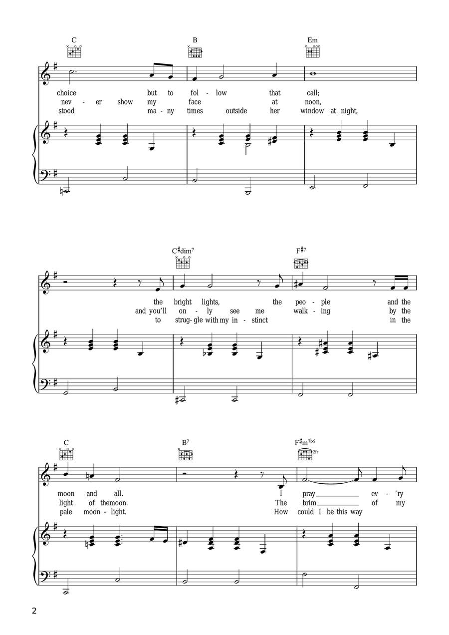 Moon Over Bourbon Street Moon Over Bourbon Street Piano, Vocal, Guitar scores gallery preview page 2