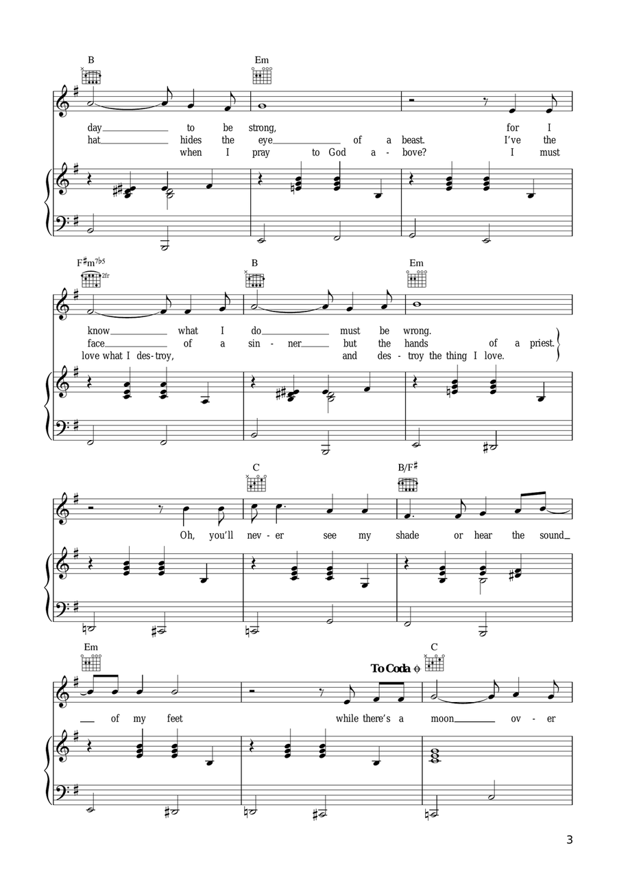 Moon Over Bourbon Street Moon Over Bourbon Street Piano, Vocal, Guitar scores gallery preview page 3
