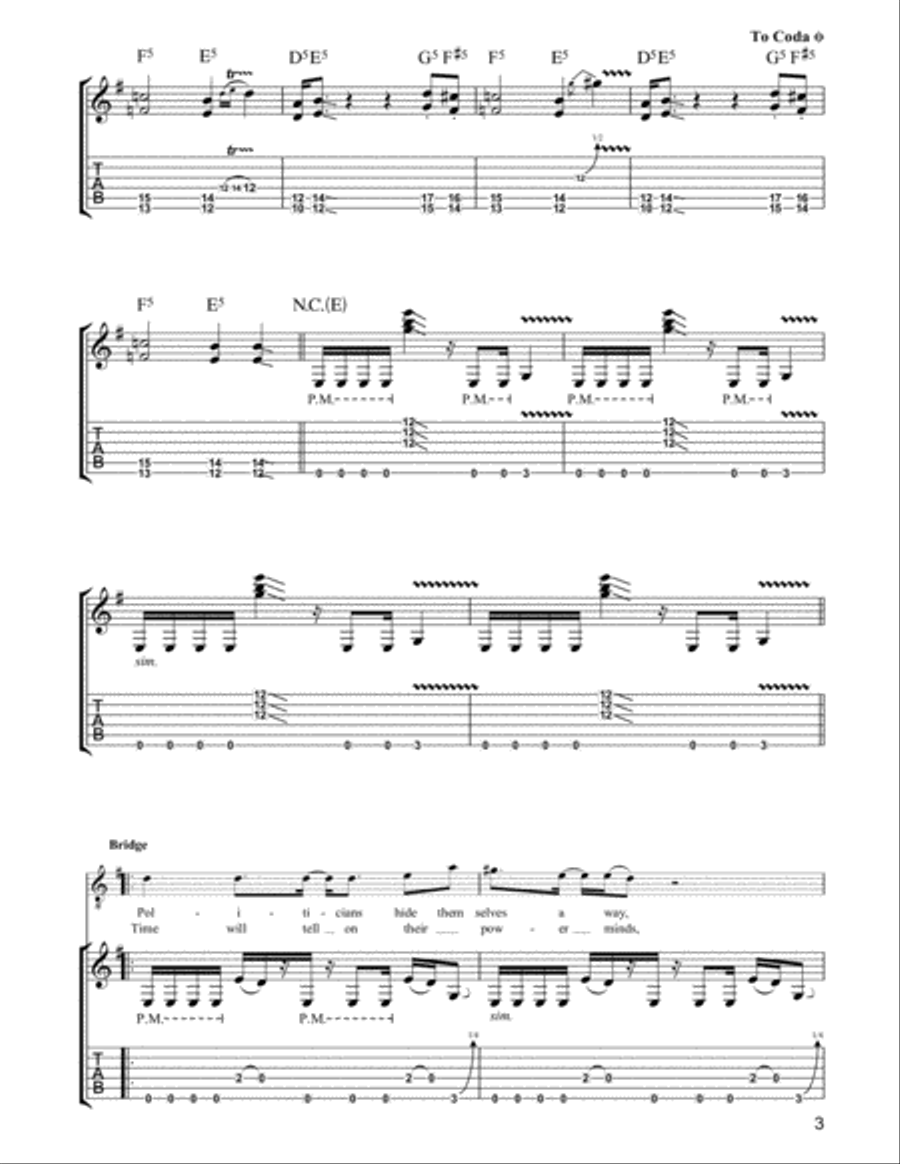 War Pigs Electric Guitar scores gallery preview page 3