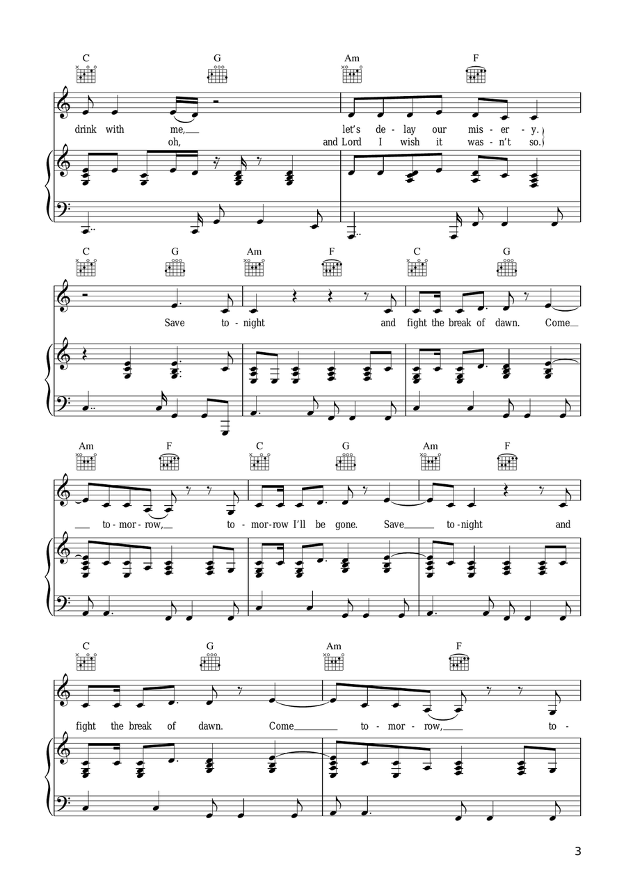 Save Tonight Save Tonight Acoustic Guitar scores gallery preview page 3