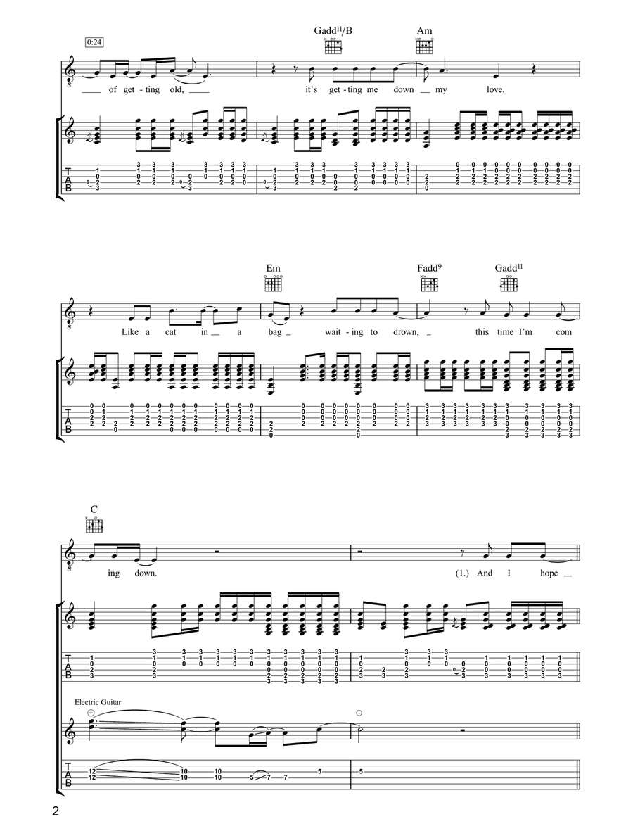 The Drugs Don't Work The Drugs Don't Work Guitar Tablature scores gallery preview page 2