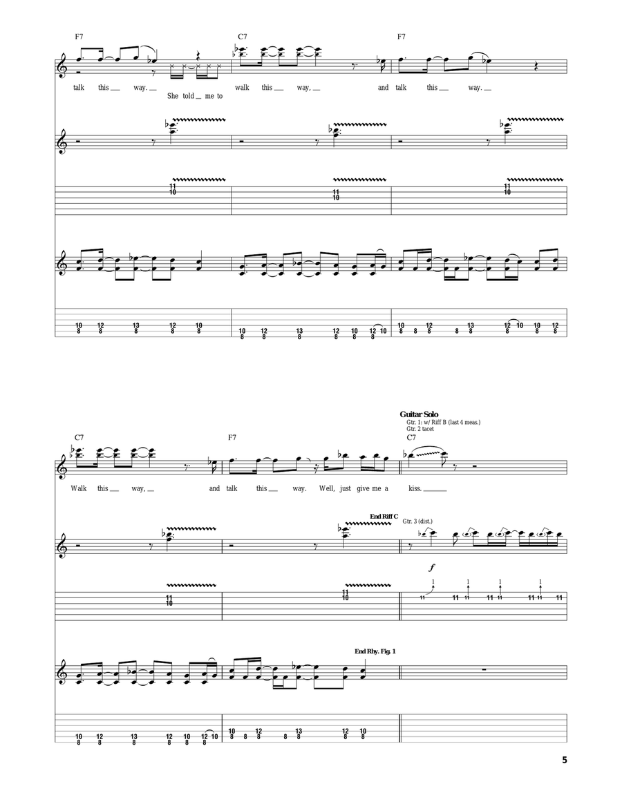Walk This Way Walk This Way Acoustic Guitar scores gallery preview page 5