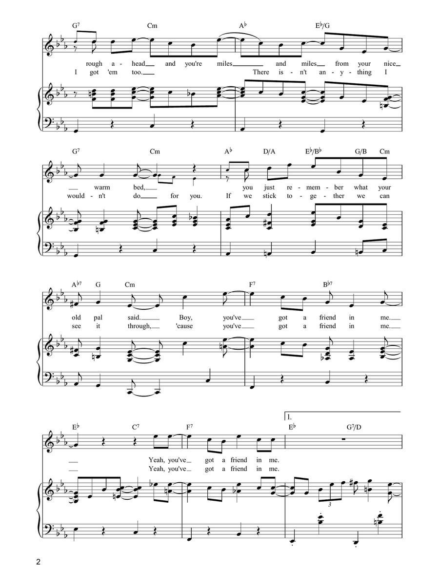 You've Got A Friend In Me (from Toy Story) Piano, Vocal, Guitar scores gallery preview page 2