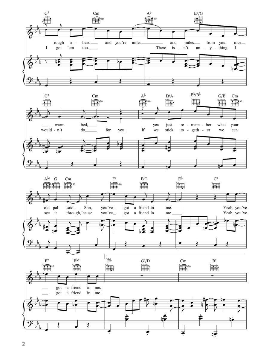 You've Got A Friend In Me (from Toy Story) Piano, Vocal, Guitar scores gallery preview page 2