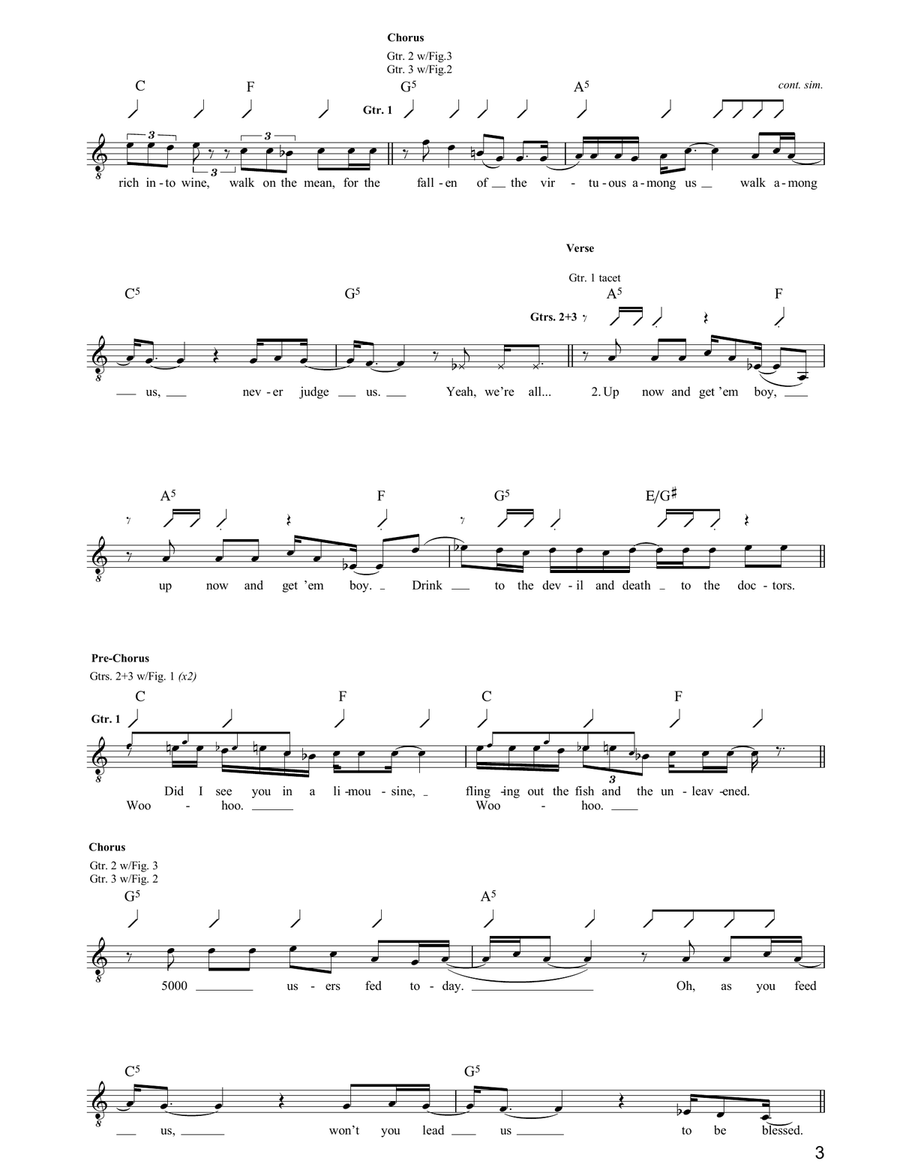 The Fallen The Fallen Guitar Tablature scores gallery preview page 3