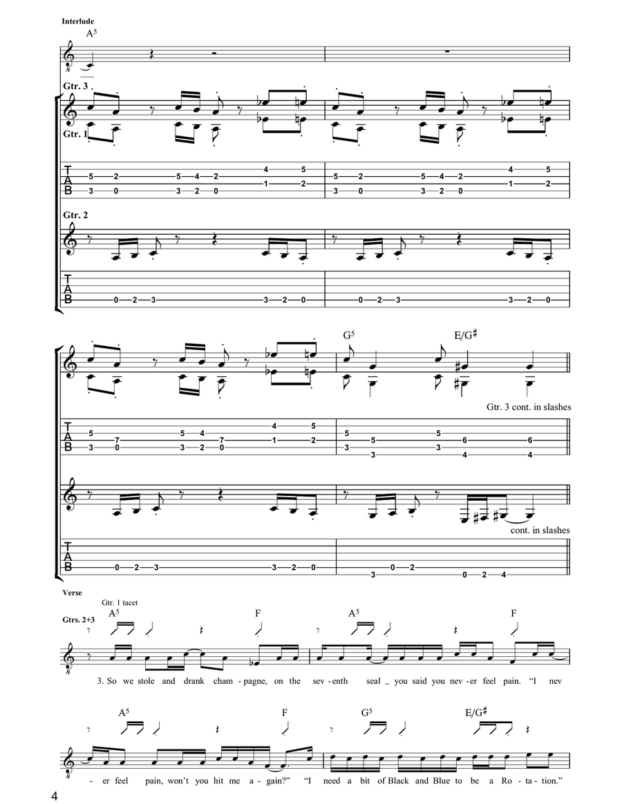 The Fallen The Fallen Guitar Tablature scores gallery preview page 4