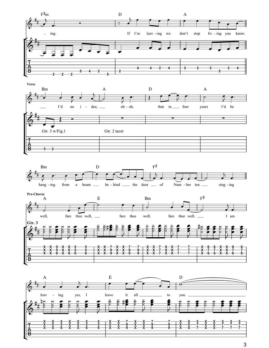 You're The Reason I'm Leaving Guitar Tablature scores gallery preview page 3