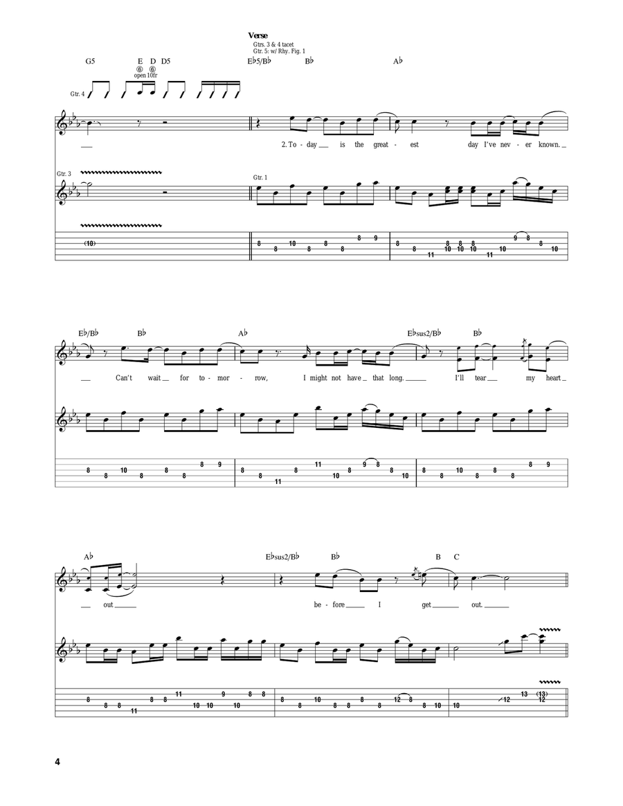 Today Today Acoustic Guitar scores gallery preview page 4