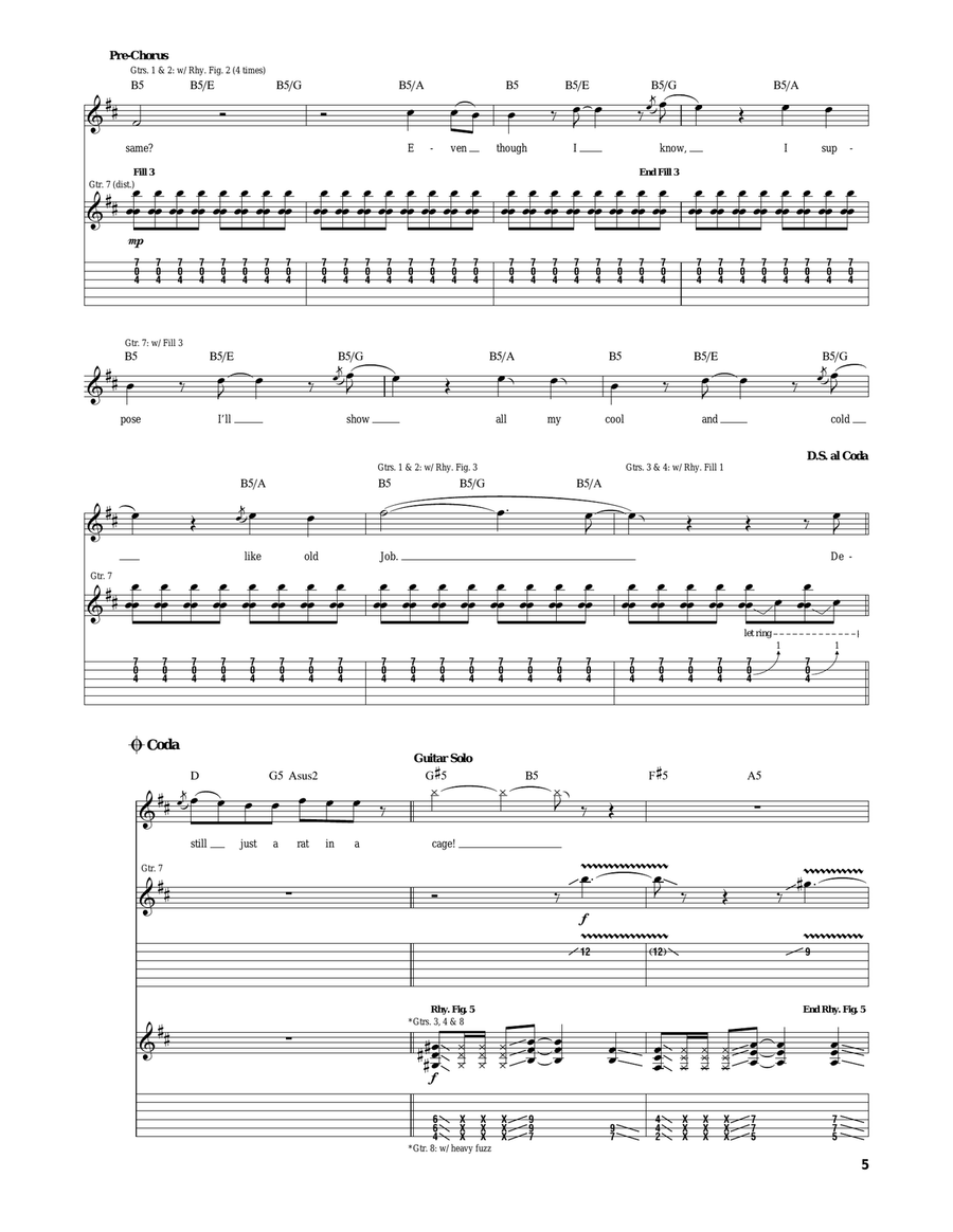 Bullet With Butterfly Wings Acoustic Guitar scores gallery preview page 5