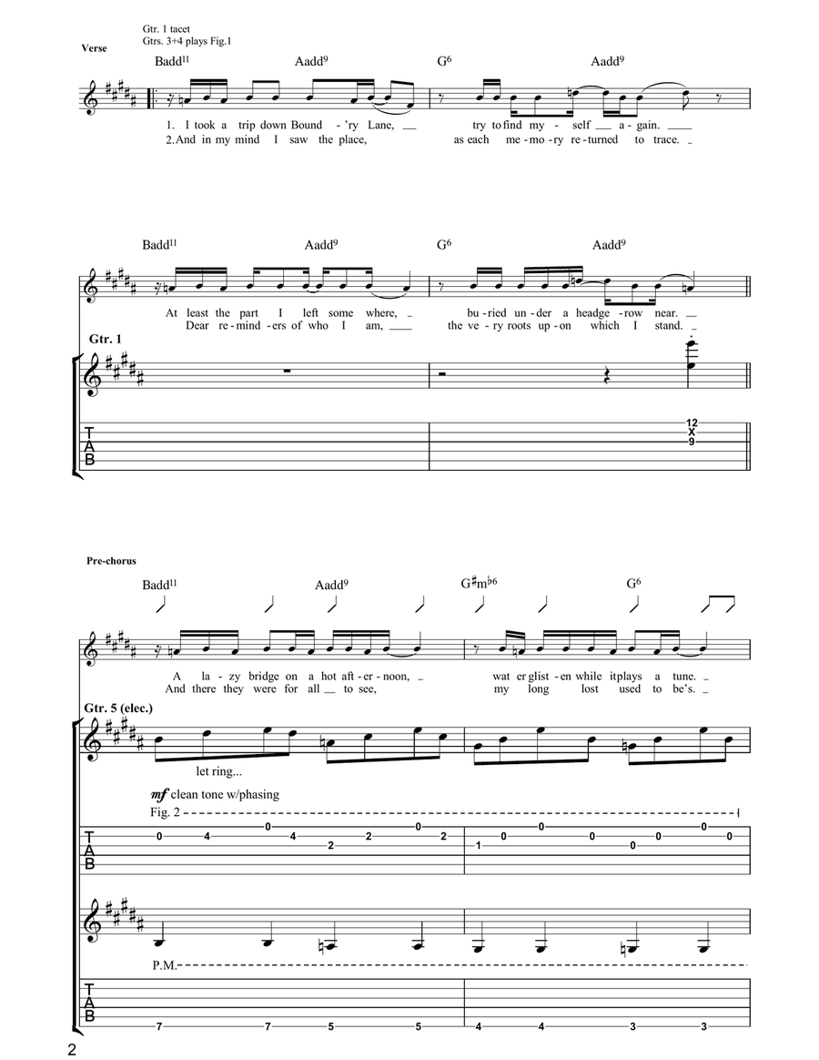 Uh Huh Oh Yeh Guitar Tablature scores gallery preview page 2