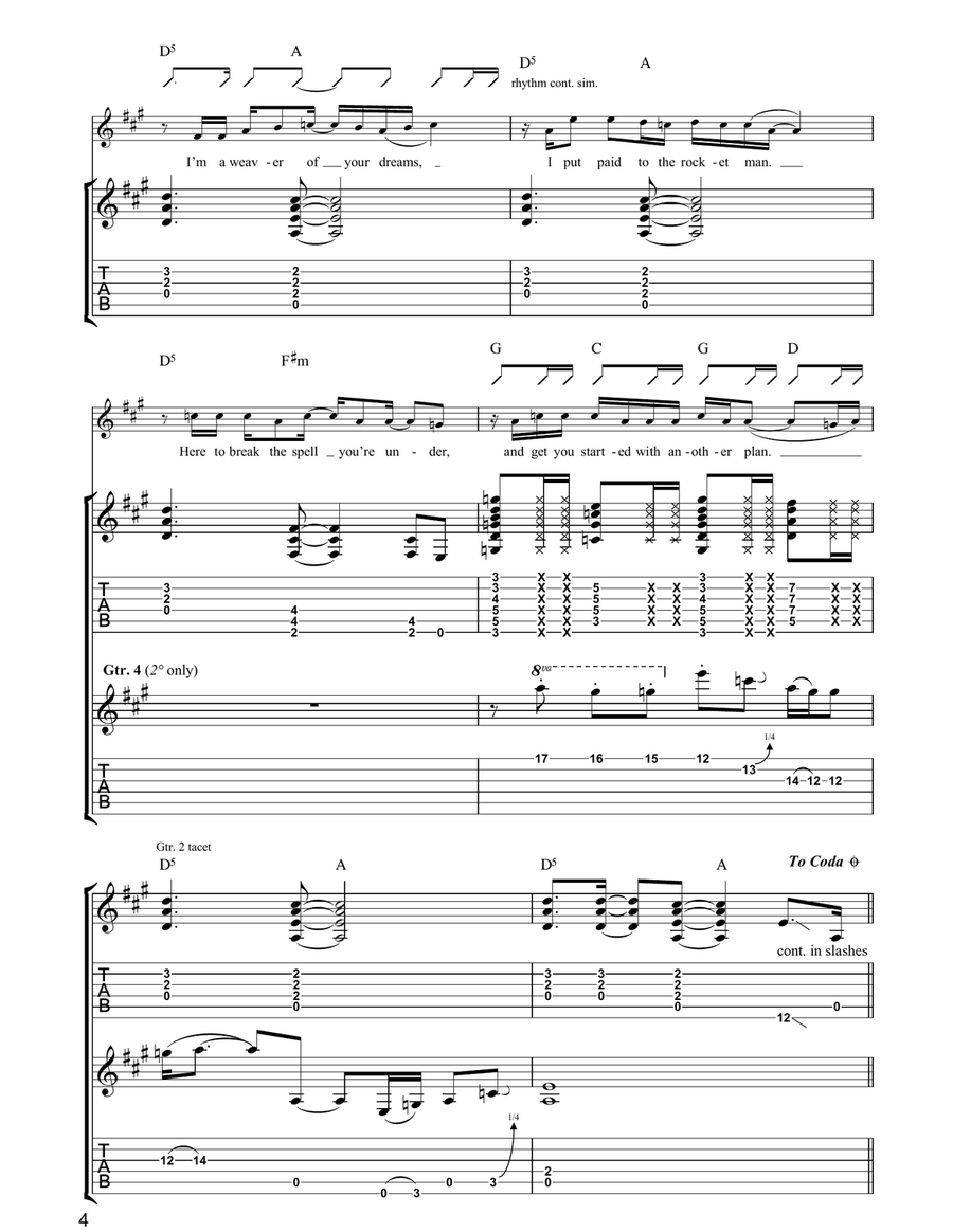The Weaver The Weaver Guitar Tablature scores gallery preview page 4