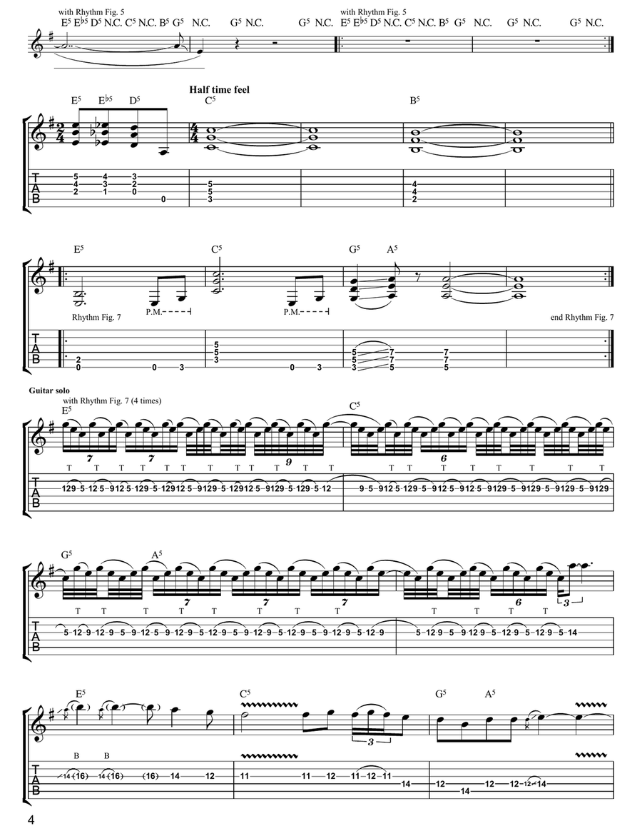 Ride The Lightning Ride The Lightning Electric Guitar scores gallery preview page 4