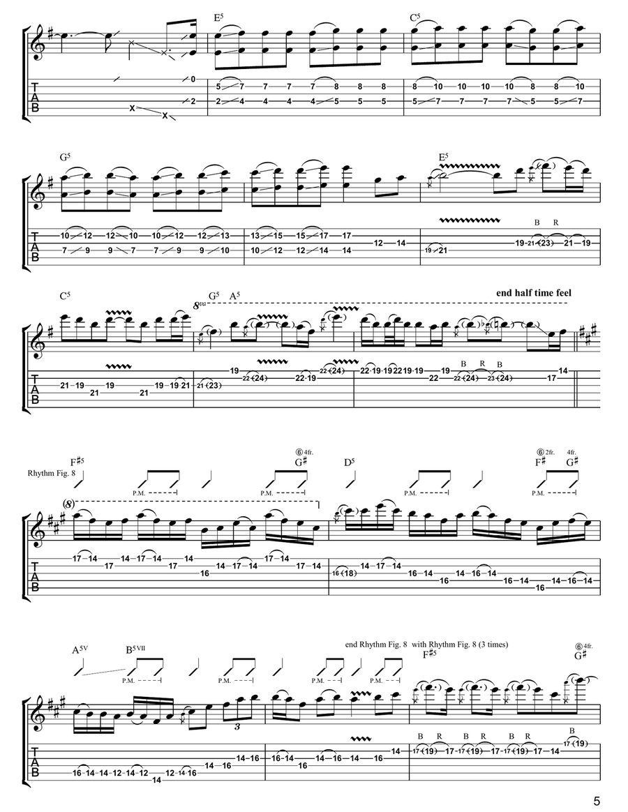 Ride The Lightning Ride The Lightning Electric Guitar scores gallery preview page 5