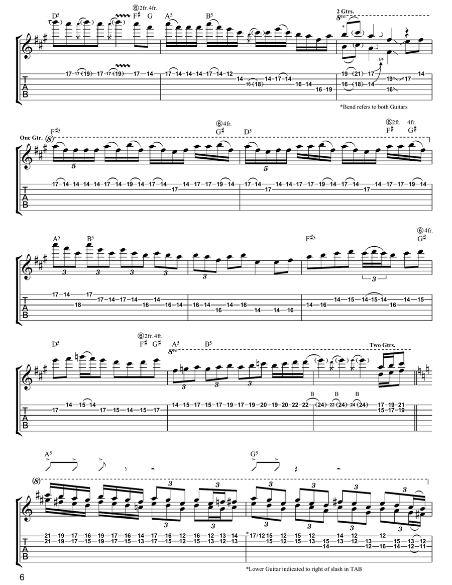 Ride The Lightning Ride The Lightning Electric Guitar scores gallery preview page 6