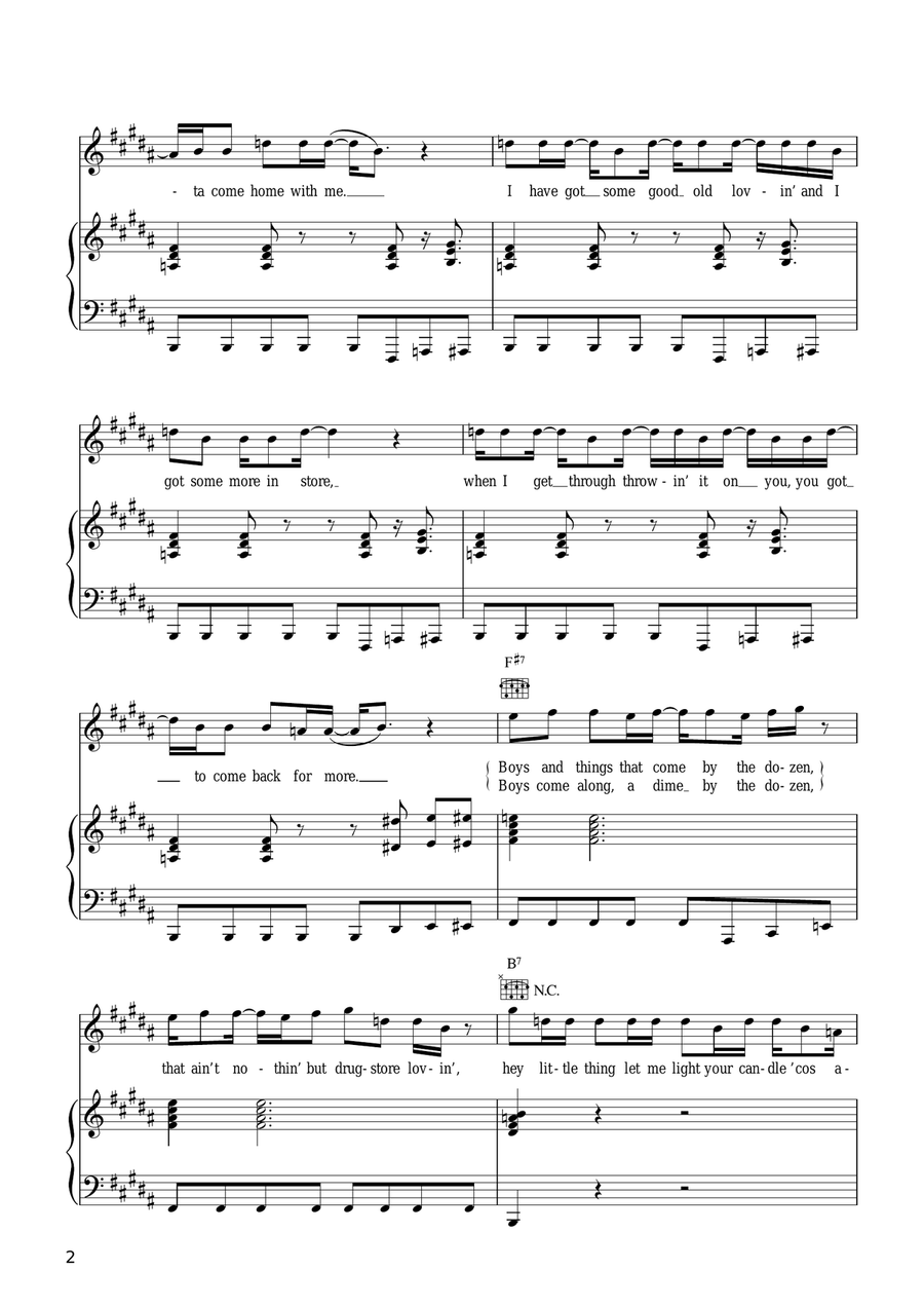 Hard To Handle Piano, Vocal, Guitar scores gallery preview page 2