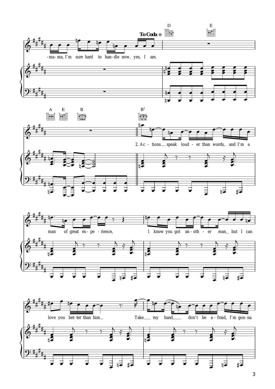Hard To Handle Piano, Vocal, Guitar scores gallery preview page 3