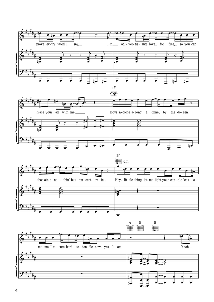 Hard To Handle Piano, Vocal, Guitar scores gallery preview page 4