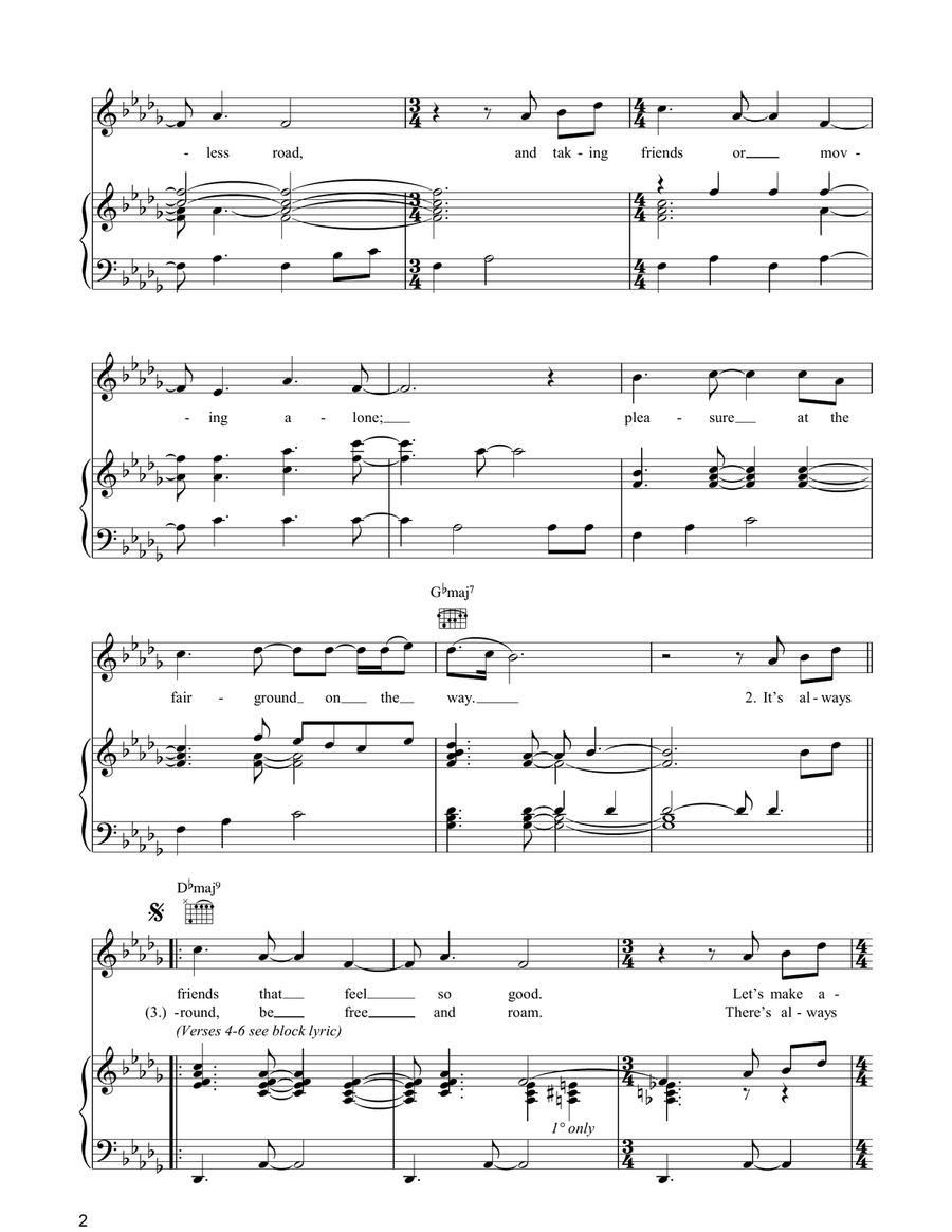 Fairground Fairground Piano, Vocal, Guitar scores gallery preview page 2