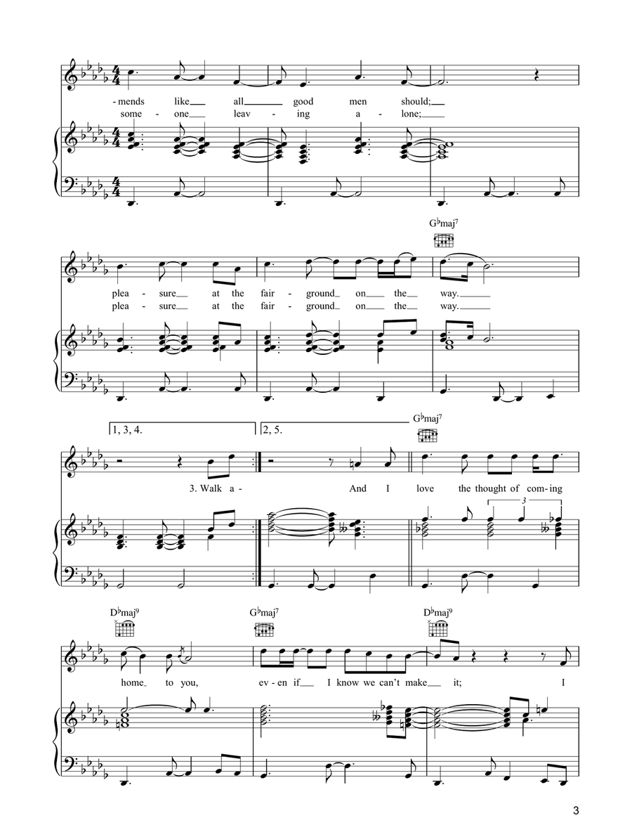 Fairground Fairground Piano, Vocal, Guitar scores gallery preview page 3