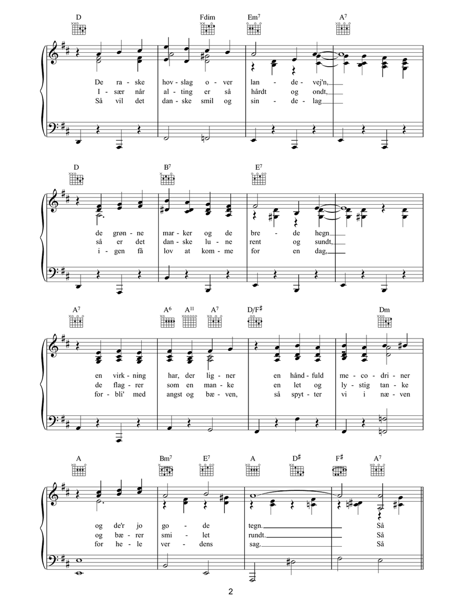 Flyv Min Hest Flyv Min Hest Piano, Vocal, Guitar scores gallery preview page 2