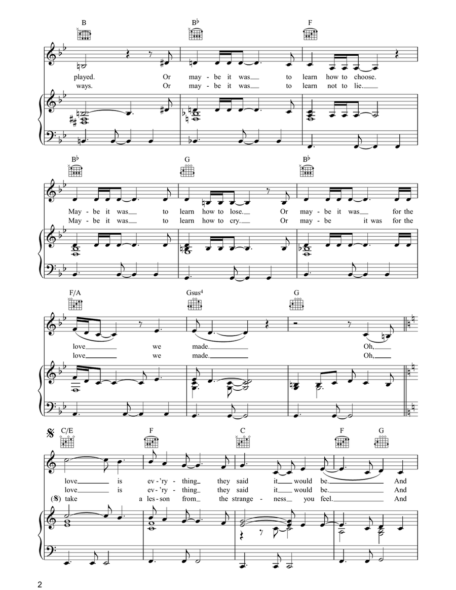 Love Is Everything Love Is Everything Piano, Vocal, Guitar scores gallery preview page 2