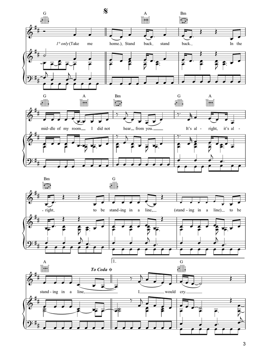 Stand Back Stand Back Piano, Vocal, Guitar scores gallery preview page 3