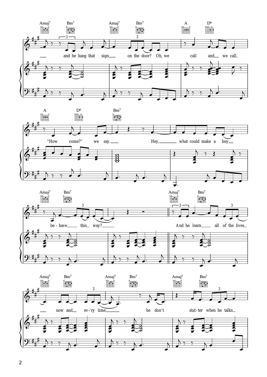 Chuck E's In Love Chuck E's In Love Piano, Vocal, Guitar scores gallery preview page 2