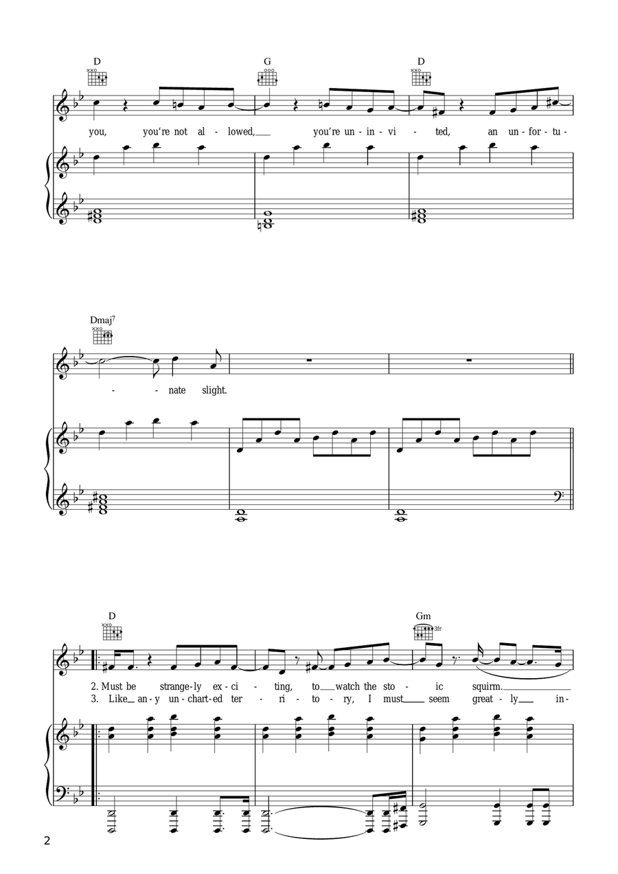 Uninvited Uninvited Piano, Vocal, Guitar scores gallery preview page 2