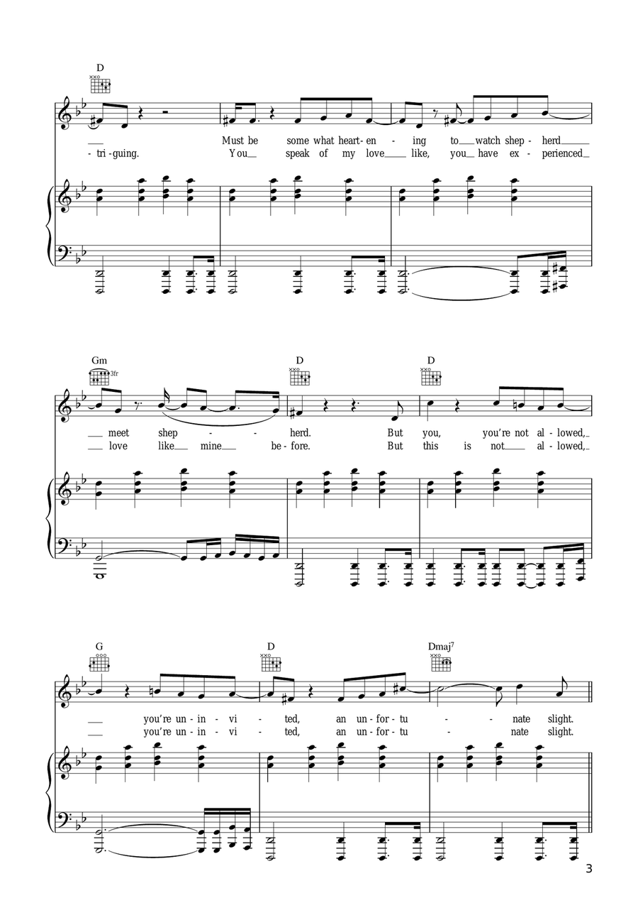 Uninvited Uninvited Piano, Vocal, Guitar scores gallery preview page 3