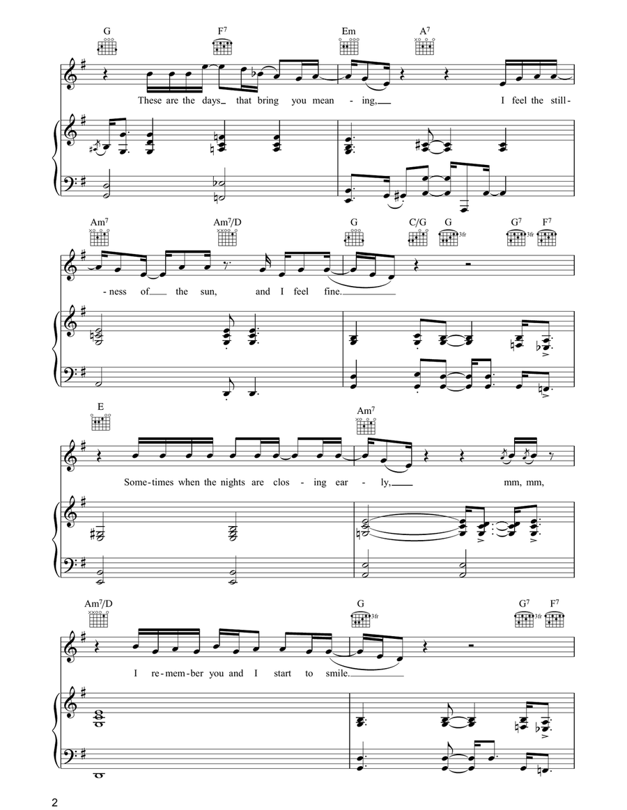These Are The Days Piano, Vocal, Guitar scores gallery preview page 2