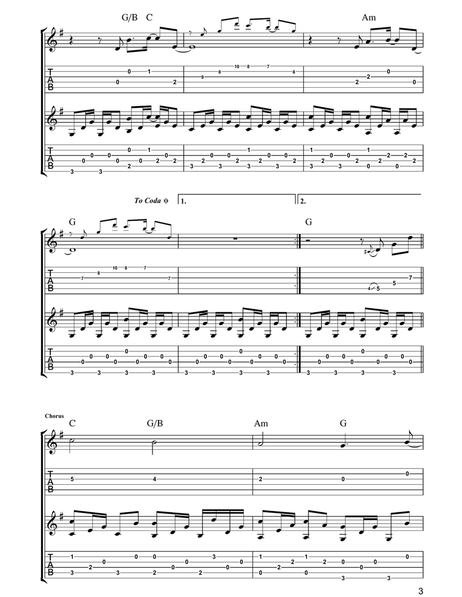 The Long Road (from Cal) by Mark Knopfler Guitar Tablature - Digital Sheet Music page 3