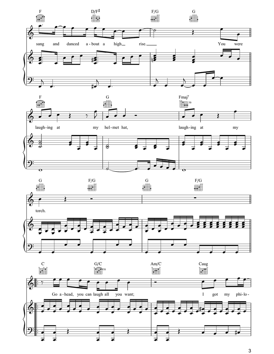 Philosophy Philosophy Piano, Vocal, Guitar scores gallery preview page 3