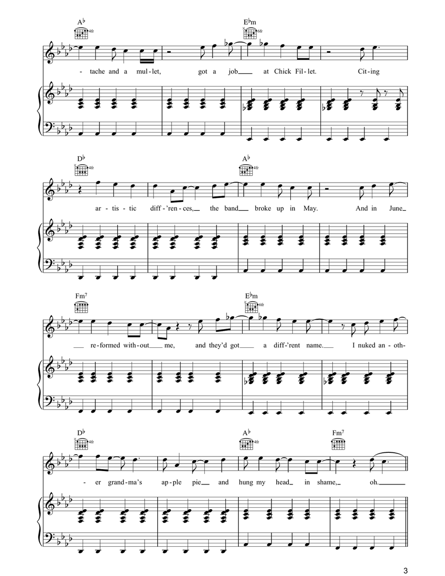 Army Army Piano, Vocal, Guitar scores gallery preview page 3