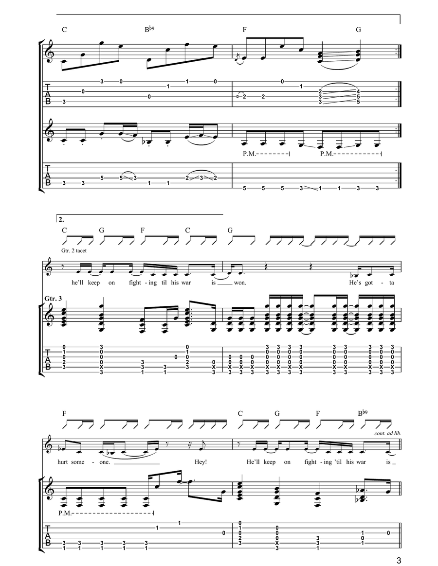 Hung Up Hung Up Guitar Tablature scores gallery preview page 3
