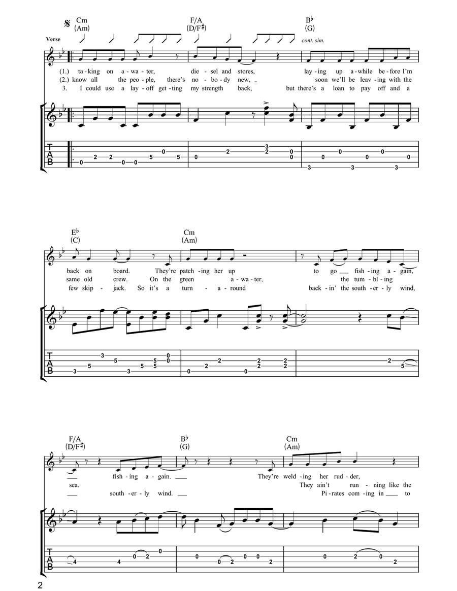 The Trawlerman's Song The Trawlerman's Song Guitar Tablature scores gallery preview page 2