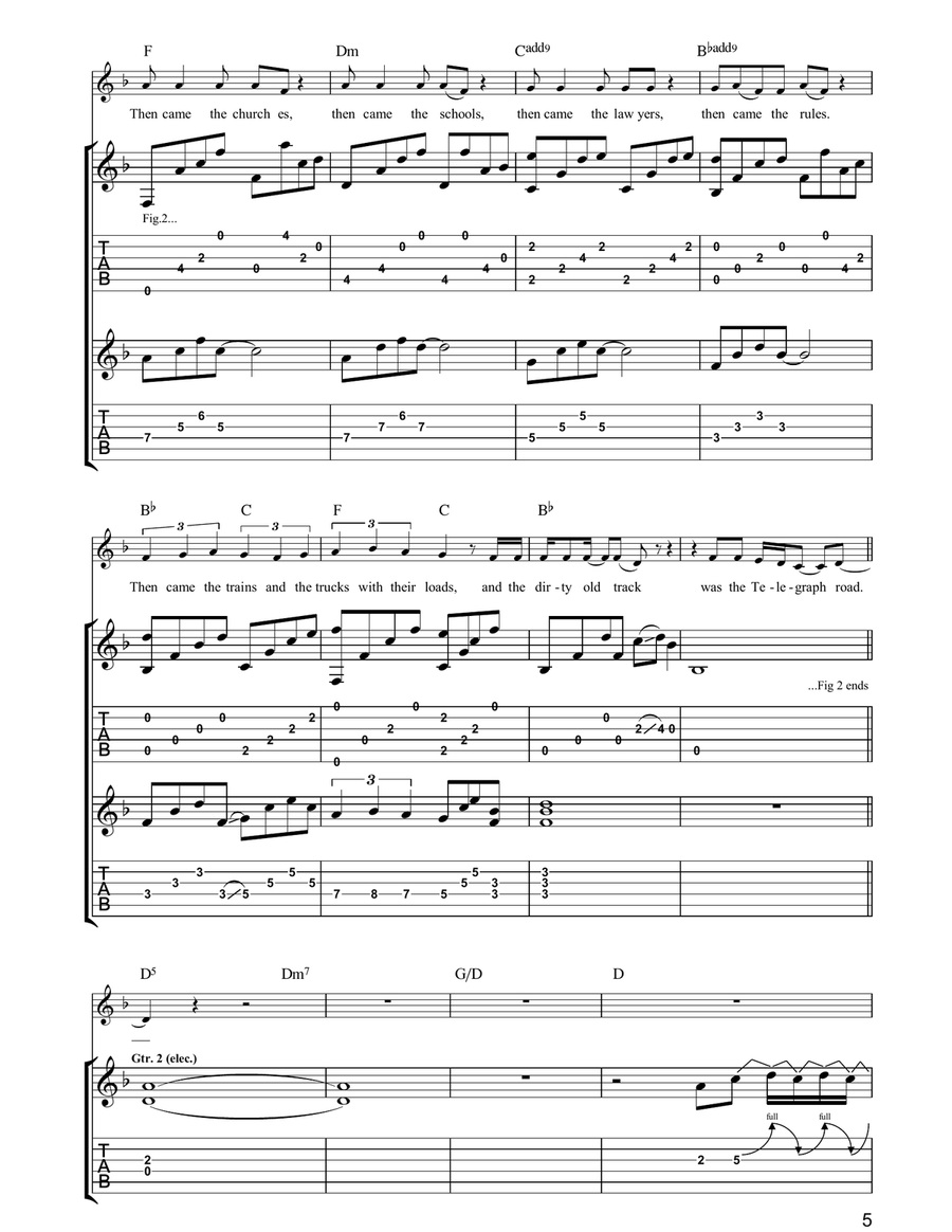 Telegraph Road Telegraph Road Guitar Tablature scores gallery preview page 5